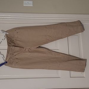 Pants, studded. New Directions. Tan 14